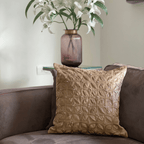 Sadyaska Decorative Luminate Camel Velvet 16x16 1 Pcs Cushion Cover