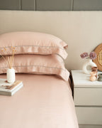 Sadyaska Blush Tencel Set with Lace 1 Pcs Bedsheet
