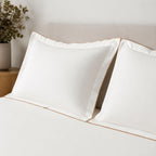 Sansaar by DDdecor Large Bedsheet Set with 2 Pillow Covers - Meadowbud - Tofu - Embroidered - 1 Pc