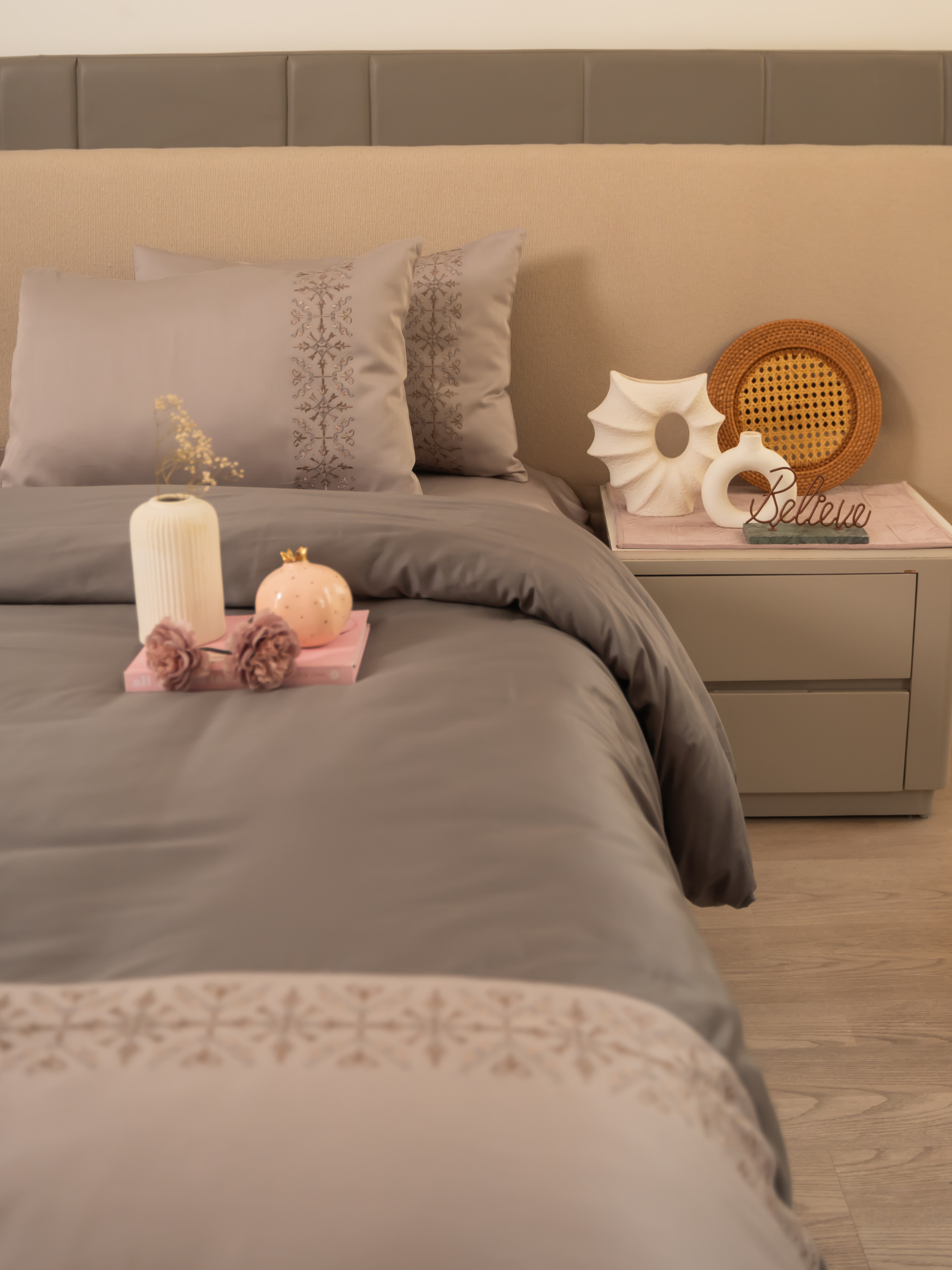 Sadyaska Luna Silver Dark Grey Dreams 1 Pcs Duvet Cover