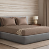 Sansaar by DDdecor Large Bedsheet Set with 2 Pillow Covers - Coronet - Pine Cone - Embroidered - 1 Pc