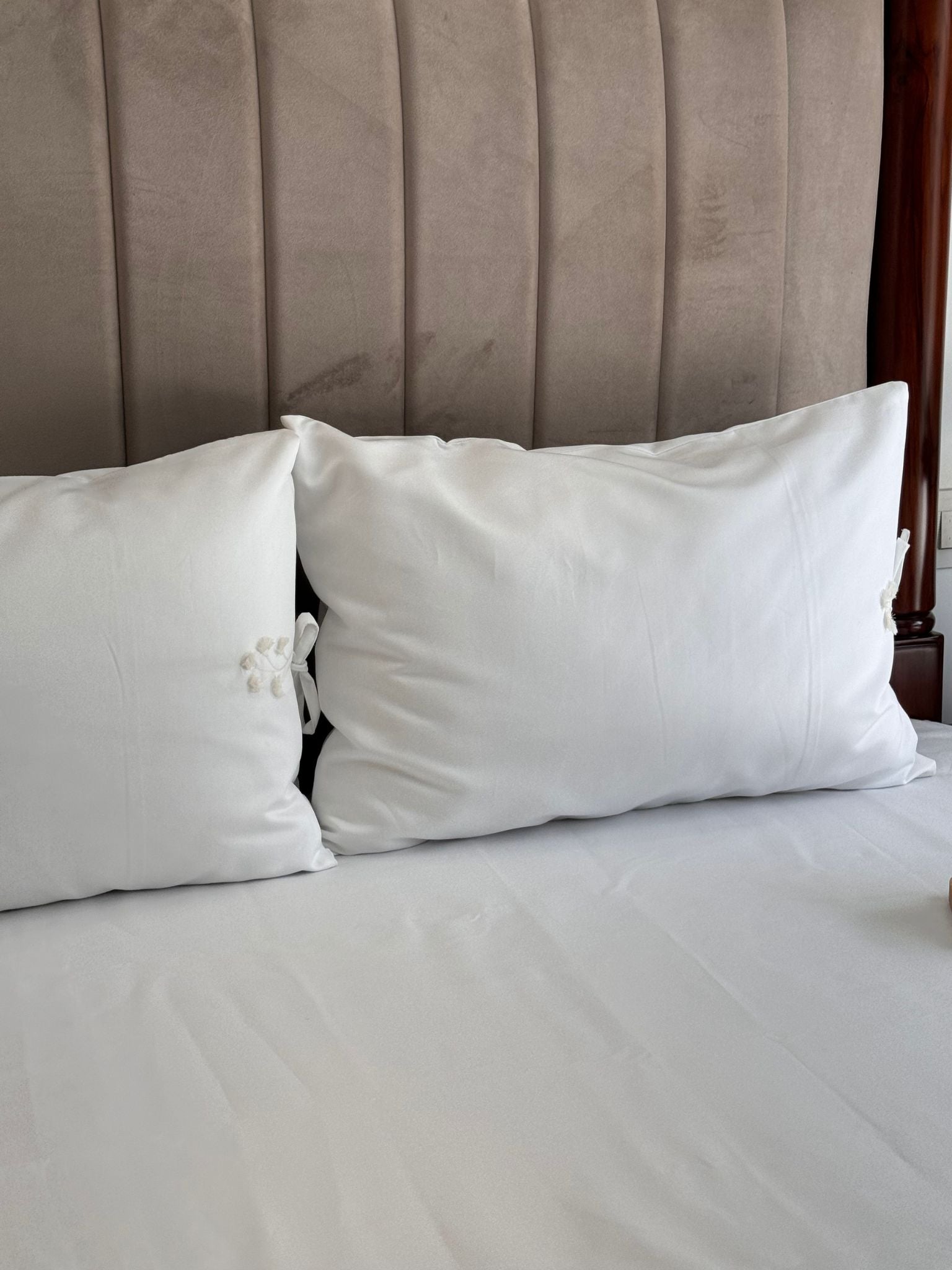 Sadyaska 1000TC Botanique Snow White Egyptian Cotton Set 1 Pcs Bedsheet