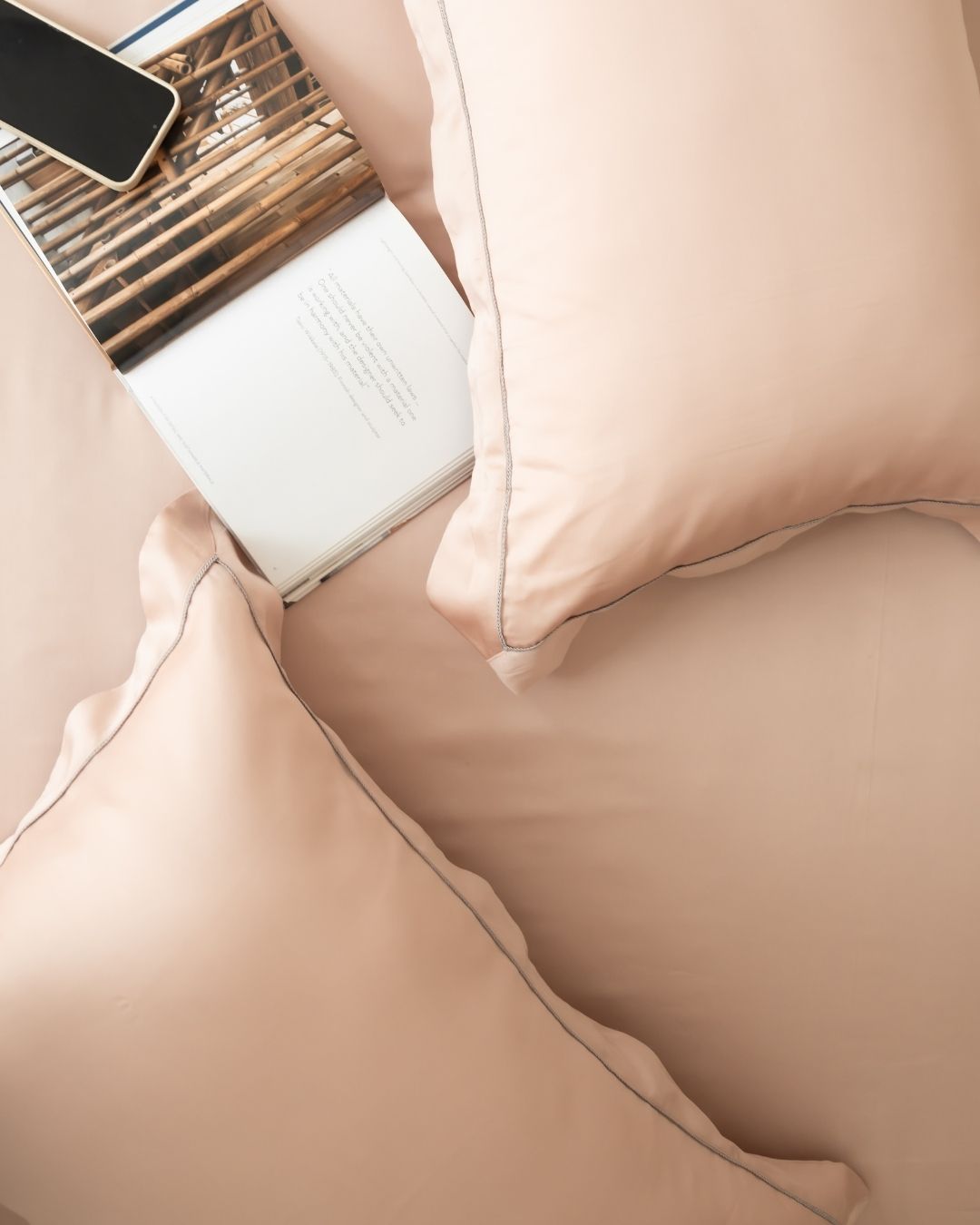 Sadyaska Blush Tencel Set with Lace 1 Pcs Bedsheet