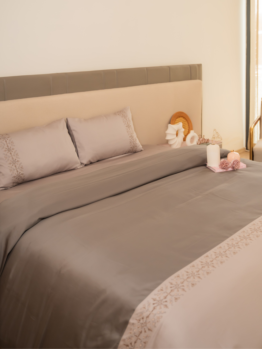 Sadyaska Luna Silver Dark Grey Dreams 1 Pcs Duvet Cover Set