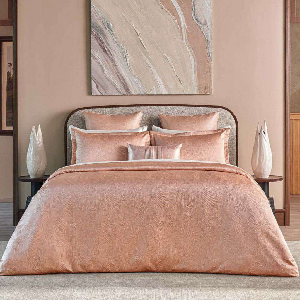 D'Decor Bedsuites Silquard Blush Luxury 6-Piece Bedding Gift Set | Premium Embroidered Duvet Cover & Double Bedsheet | KP44 Blush