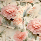 D'Decor Platinum AW25 Roselle Peach Fuzz Floral Digitally Printed 5-Piece Double Bedsheet Set | RP225 Roselle Peach Fuzz