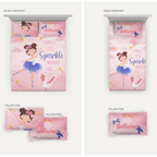 D'Decor Kids Zone Ballerina Candy Floss Digital Print Cotton Bedsheet Set | LB26 Candy Floss