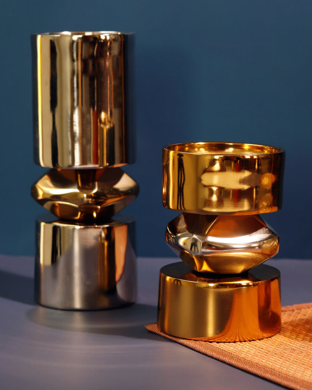 Sadyaska Gold & Nickel Metal Candle Stand 1 Pcs Product