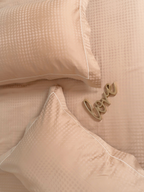 Sadyaska Biscotti Beige Premium Tencel Jacquard Set with Lace 1 Pcs Bedsheet