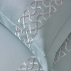 D'Decor Imperial II Stella Pastel Blue Elegant Embroidered 5-Piece Double Bedsheet Set | IP05 Pastel Blue