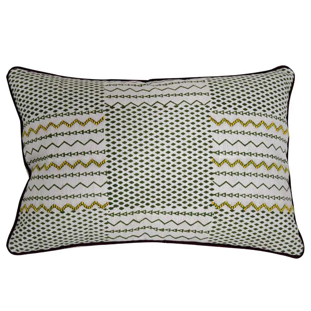 Sadyaska Embroidered Handmade Cotton Single Ivory Color (16" X 16")… 1 Pcs Cushion Cover