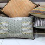 Sadyaska Embroidered Handmade Cotton Single Ivory Color (16" X 16")… 1 Pcs Cushion Cover