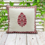 Sadyaska Hand Block Floral Printed Garden Living Room, Sofa Cotton 16"x16"… 1 Pcs Cushion Cover