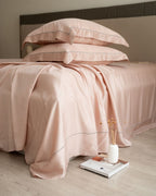Sadyaska Blush Tencel Set with Lace 1 Pcs Bedsheet