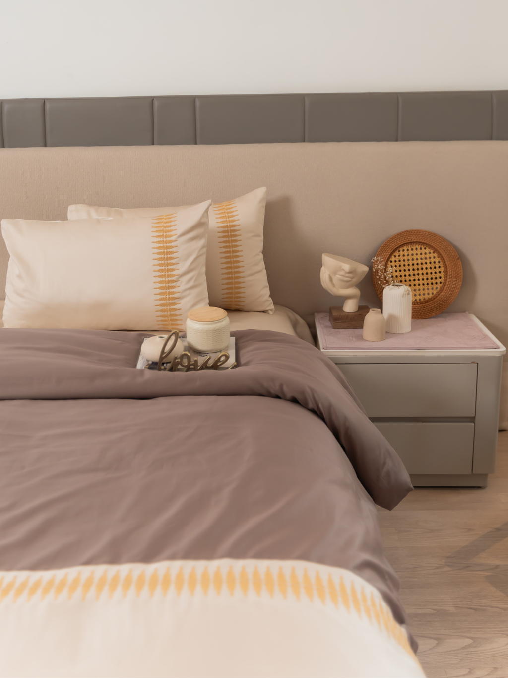 Sadyaska Stella Oats Beige Taupe Dreams 1 Pcs Duvet Cover