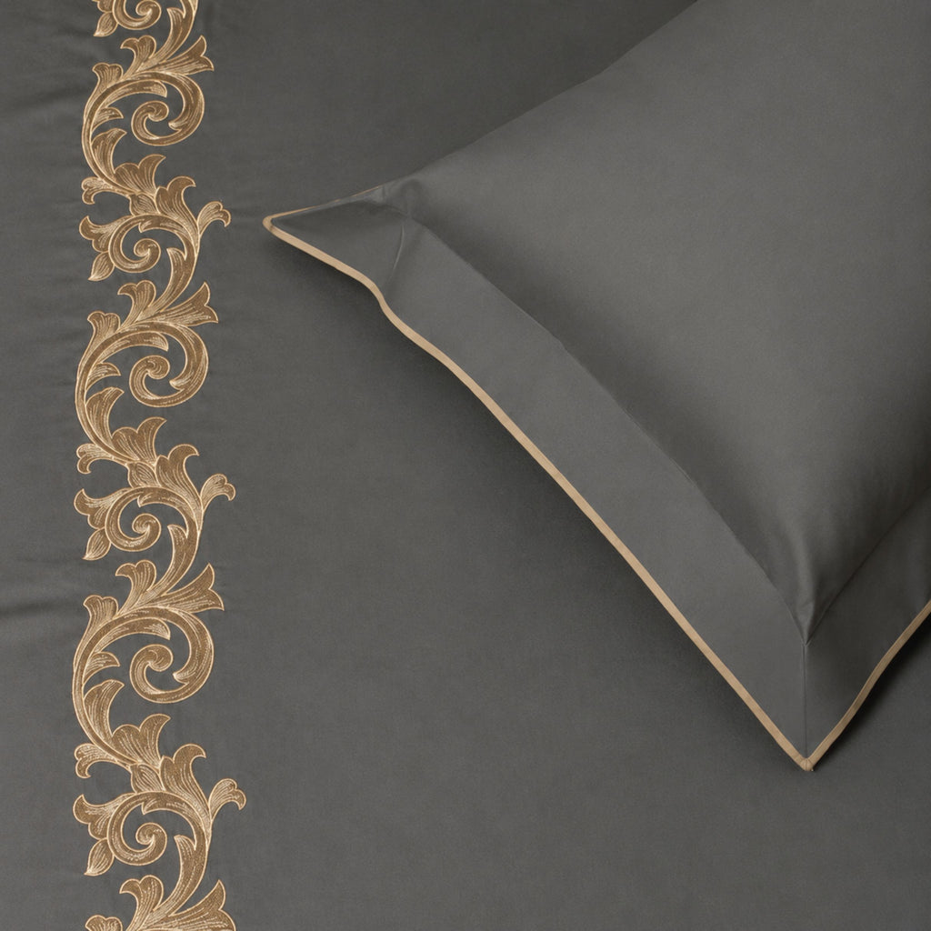 Sansaar by DDdecor Large Bedsheet Set with 2 Pillow Covers - Acantha - Elephant Skin - Embroidered - 1 Pc