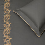 Sansaar by DDdecor Large Bedsheet Set with 2 Pillow Covers - Acantha - Elephant Skin - Embroidered - 1 Pc