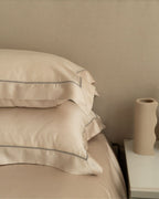 Sadyaska Chalk Beige Tencel Set with Lace 1 Pcs Bedsheet