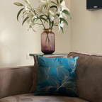 Sadyaska Decorative Leaf Emerald Velvet 16x16 1 Pcs Cushion Cover
