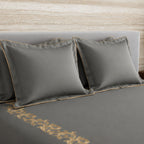 Sansaar by DDdecor Large Bedsheet Set with 2 Pillow Covers - Acantha - Elephant Skin - Embroidered - 1 Pc