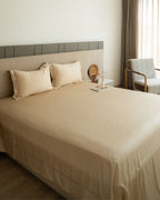 Sadyaska Champagne Tencel Set with Lace 1 Pcs Bedsheet