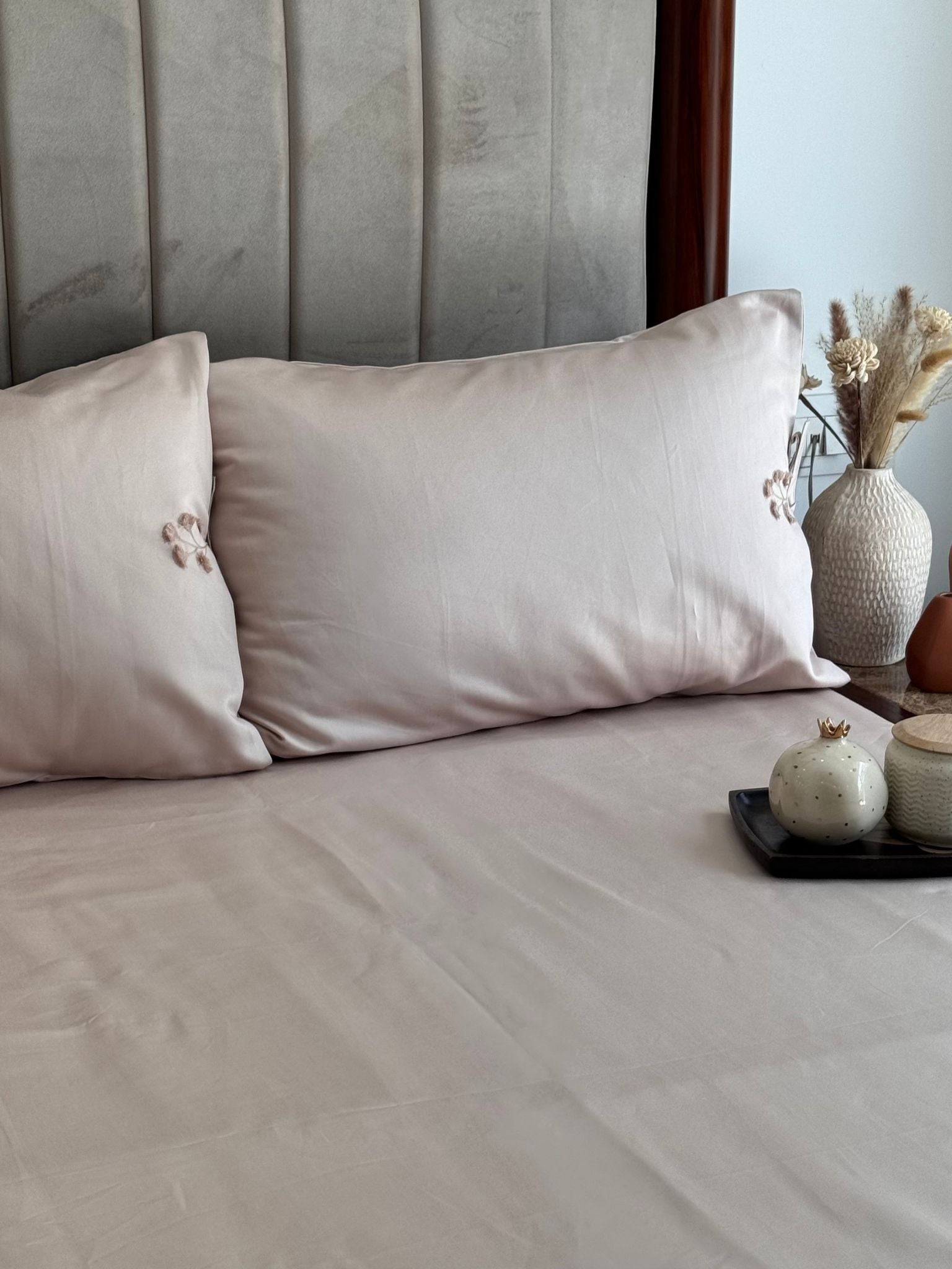 Sadyaska 1000TC Botanique Buff Egyptian Cotton Set 1 Pcs Bedsheet