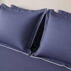 Sansaar by DDdecor Large Bedsheet Set with 2 Pillow Covers - Elmswood - Slate Blue - Embroidered - 1 Pc