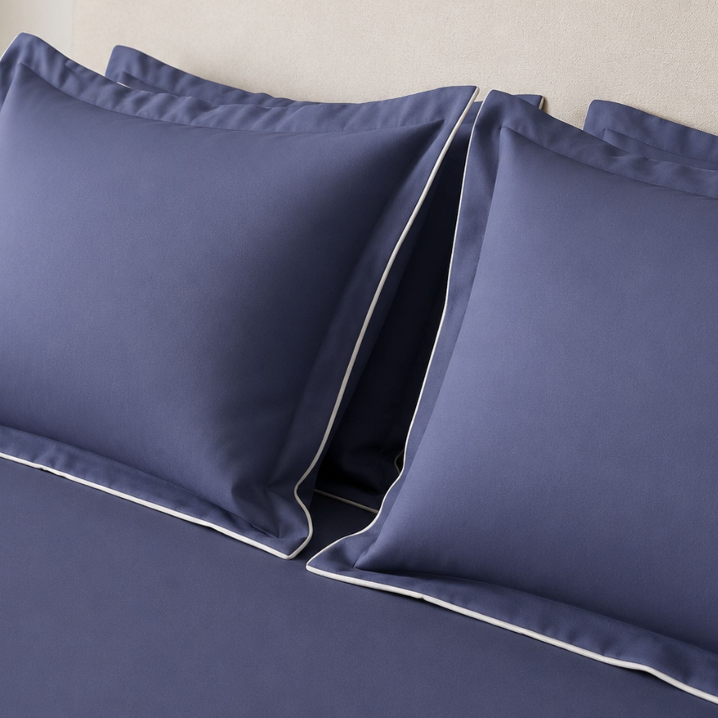 Sansaar by DDdecor Large Bedsheet Set with 2 Pillow Covers - Elmswood - Slate Blue - Embroidered - 1 Pc