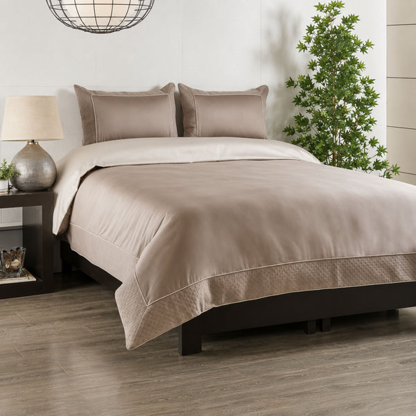 Anna Simona Claire Duvet-2 3 Pcs Bedsheet Set – 400 TC Cotton Satin | Sandstone