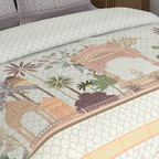 Bombay Dyeing Rani Ka Buag 7817 Heritage Floral 400TC Cotton Satin King Bedsheet Set | 7817 Sisodia Rani Baug