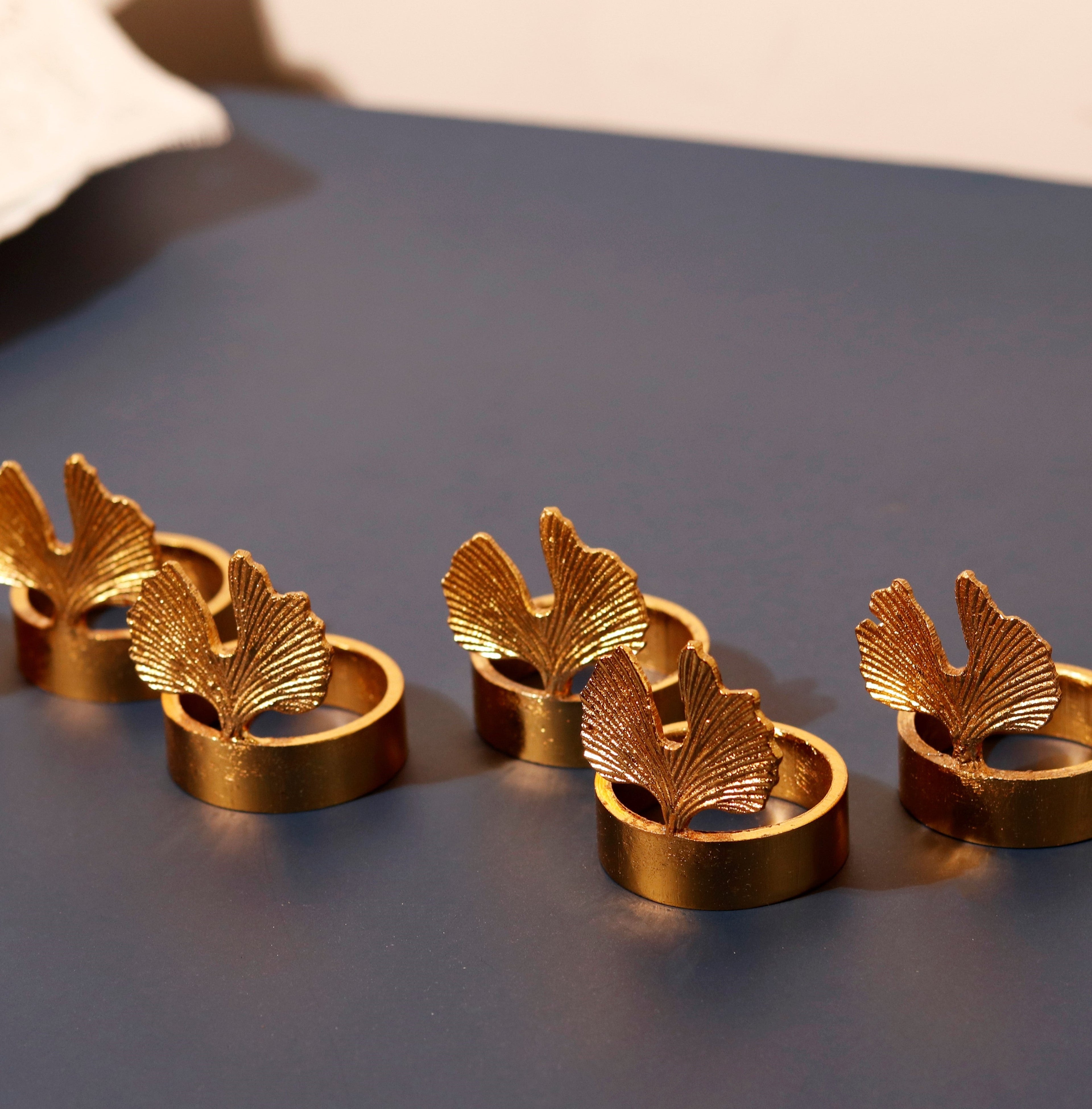 Sadyaska Gold Napkin Rings Set of Six 1 Pcs Product