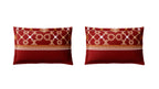 Spaces Shubha Kasuti Rhythmic Red Traditional Embroidery Art 300TC Cotton Super King Bed Sheet Set | 10857710 Rhythmic Red