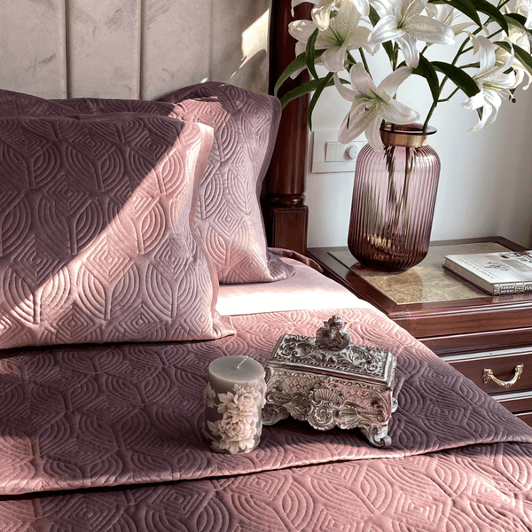 Sadyaska Dolce Lilac Velvet 1 Pcs Bedspread