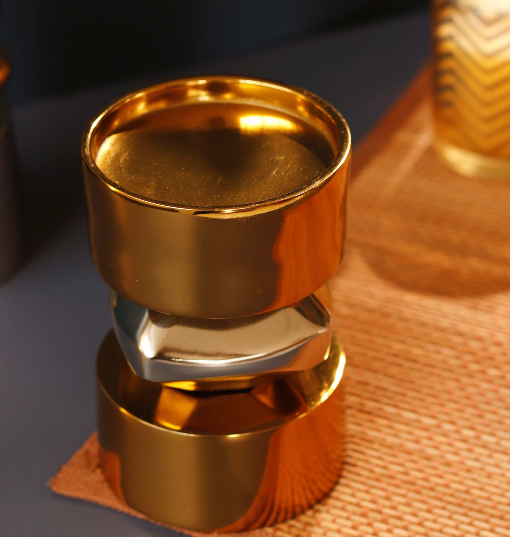 Sadyaska Gold & Nickel Metal Candle Stand 1 Pcs Product