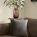 Sadyaska Decorative Silver Stream Dark Grey Velvet 16x16 1 Pcs Cushion Cover