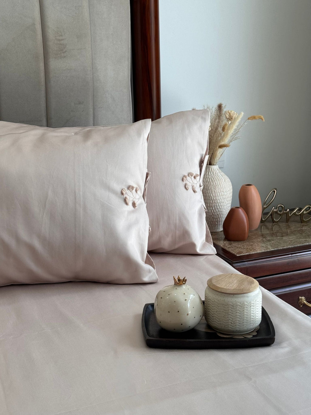 Sadyaska 1000TC Botanique Buff Egyptian Cotton Set 1 Pcs Bedsheet
