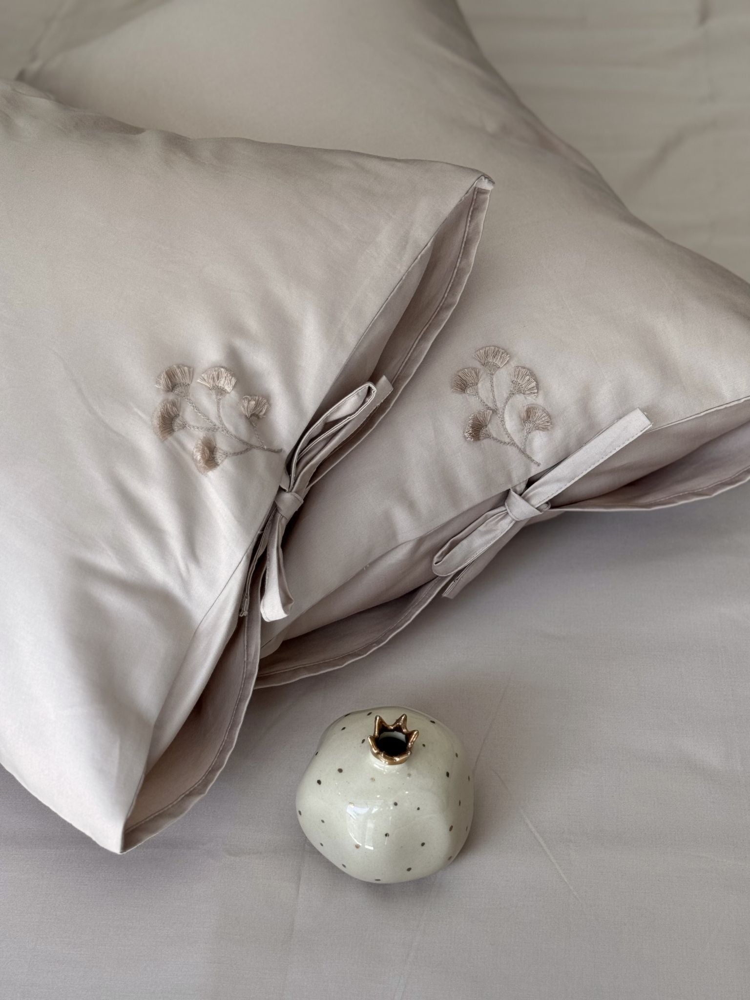 Sadyaska 1000TC Botanique Buff Egyptian Cotton Set 1 Pcs Bedsheet