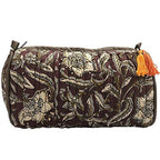 Sadyaska Brown Printed Cotton Medium Size ed Wedding Jewelry Pouch / Cosmetic / Make Up Case Multifunction Storage 1 Pcs Quilt