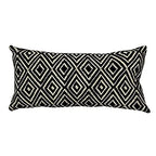 Sadyaska Hand Woven and Casement Decorative Rhombus Reversible (Black) 12x24 1 Pcs Cushion Cover