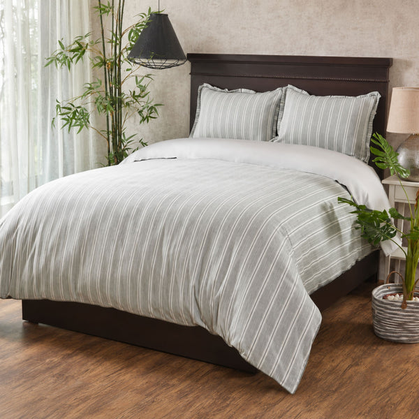 Anna Simona Audrey Grey & Silver Duvet Cover Set | Cotton Polyester | 4-Piece King Size Bedding Set