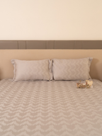 Sadyaska Twilight Silver Premium Tencel Jacquard Set with Lace 1 Pcs Bedsheet