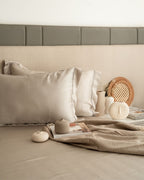 Sadyaska Eggshell Grey Tencel Set with Lace 1 Pcs Bedsheet