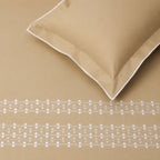 Sansaar by DDdecor Large Bedsheet Set with 2 Pillow Covers - Beadrow - Semolina - Embroidered - 1 Pc