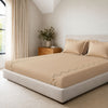 Sansaar by DDdecor Large Bedsheet Set with 2 Pillow Covers - Cambrose - Roasted Almond - Embroidered - 1 Pc