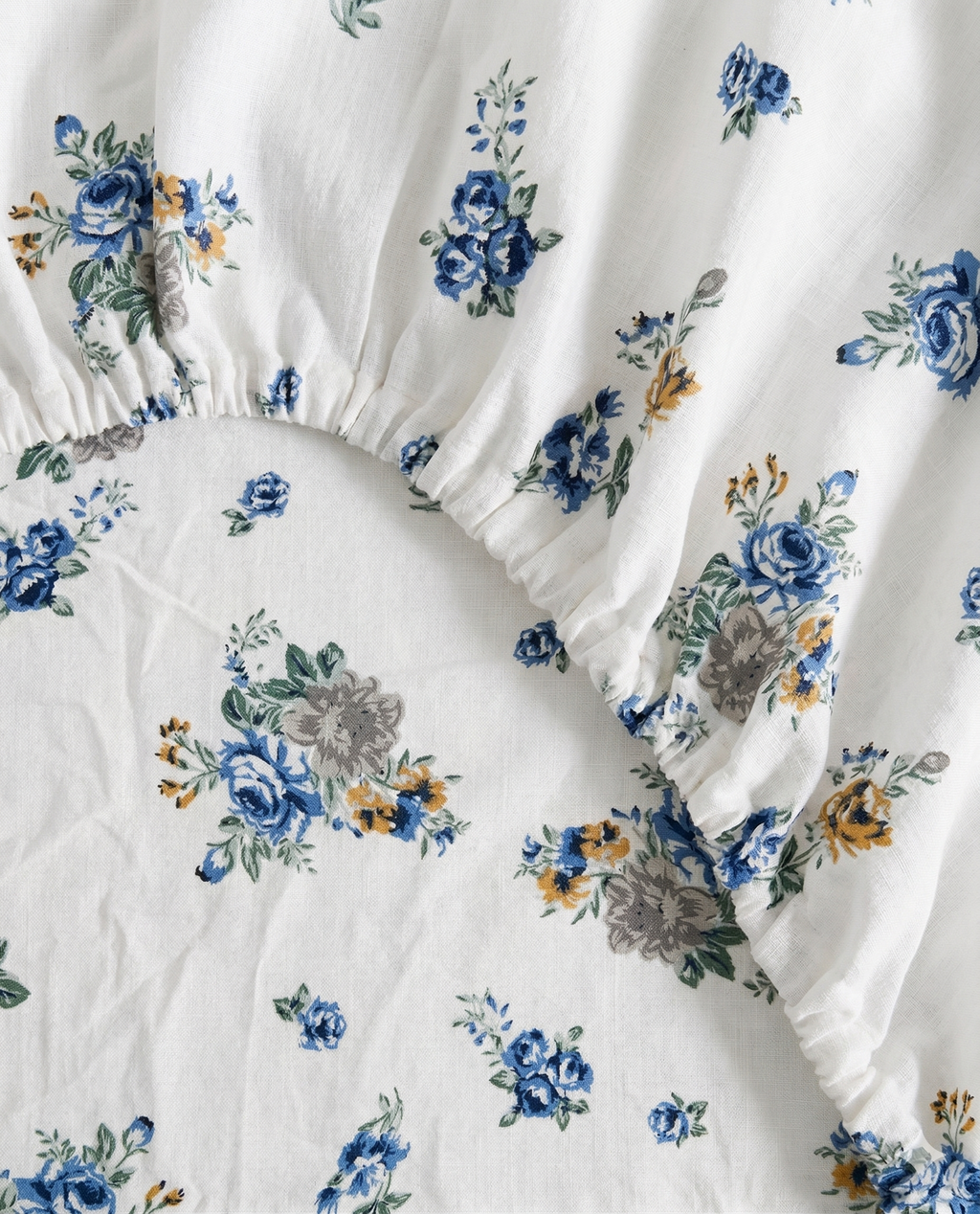 Jaipuri Sage & Slate Floral Fitted Bedcover | Premium Handblock Printed Cotton Bedspread | King Size Fitted Sheet