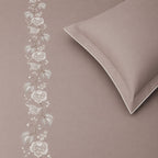 Sansaar by DDdecor Large Bedsheet Set with 2 Pillow Covers - Peonia - Mushroom - Embroidered - 1 Pc