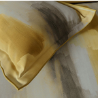 D'Decor Mirage Reverie Burnished Gold Abstract Digitally Printed 3-Piece Double Bedsheet Set | MS05 Reverie Burnished Gold