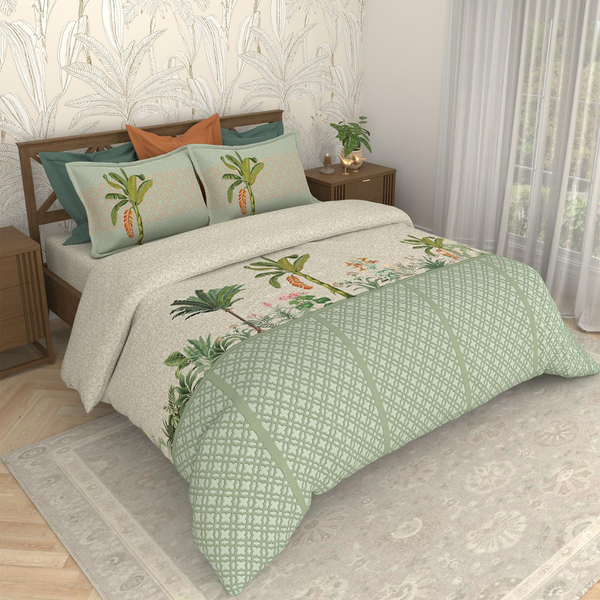 Bombay Dyeing Rani Ka Buag 7818 Heritage Floral 400TC Cotton Satin King Bedsheet Set | 7818 Sisodia Rani Bagh