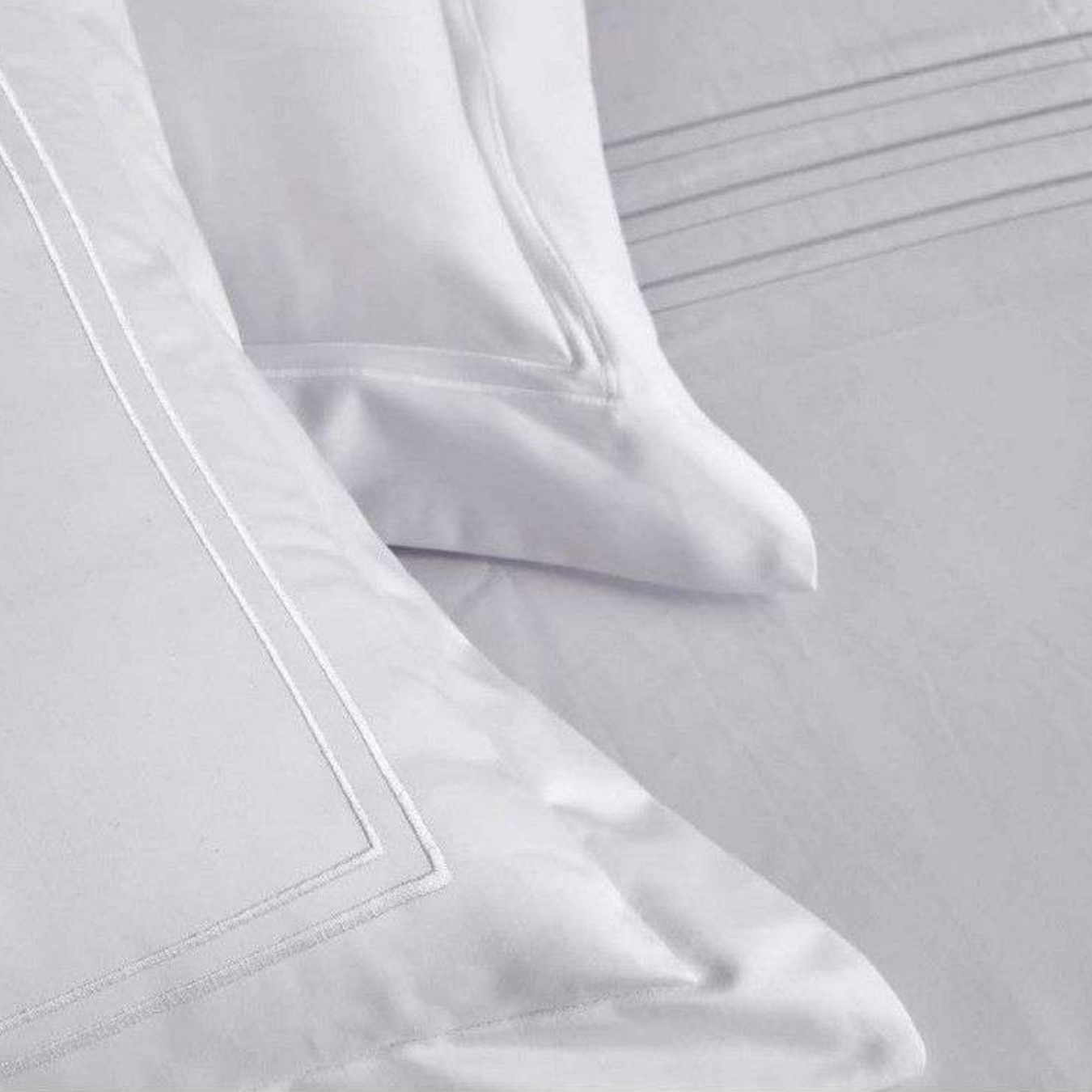 D'Decor Pearl Miraan Lucent White Super Premium 5-Piece Bedsheet Set | 1000 TC Cotton Sateen with Elegant Embroidery | PE02 Lucent White
