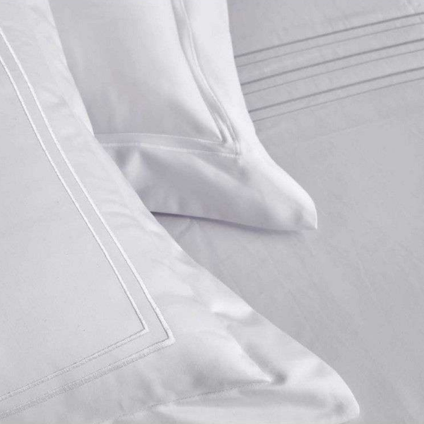 D'Decor Pearl Miraan Lucent White Super Premium 5-Piece Bedsheet Set | 1000 TC Cotton Sateen with Elegant Embroidery | PE02 Lucent White